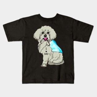 Funny Dog Maltese I Love Dad Tattoo Tee Co Pin Kids T-Shirt